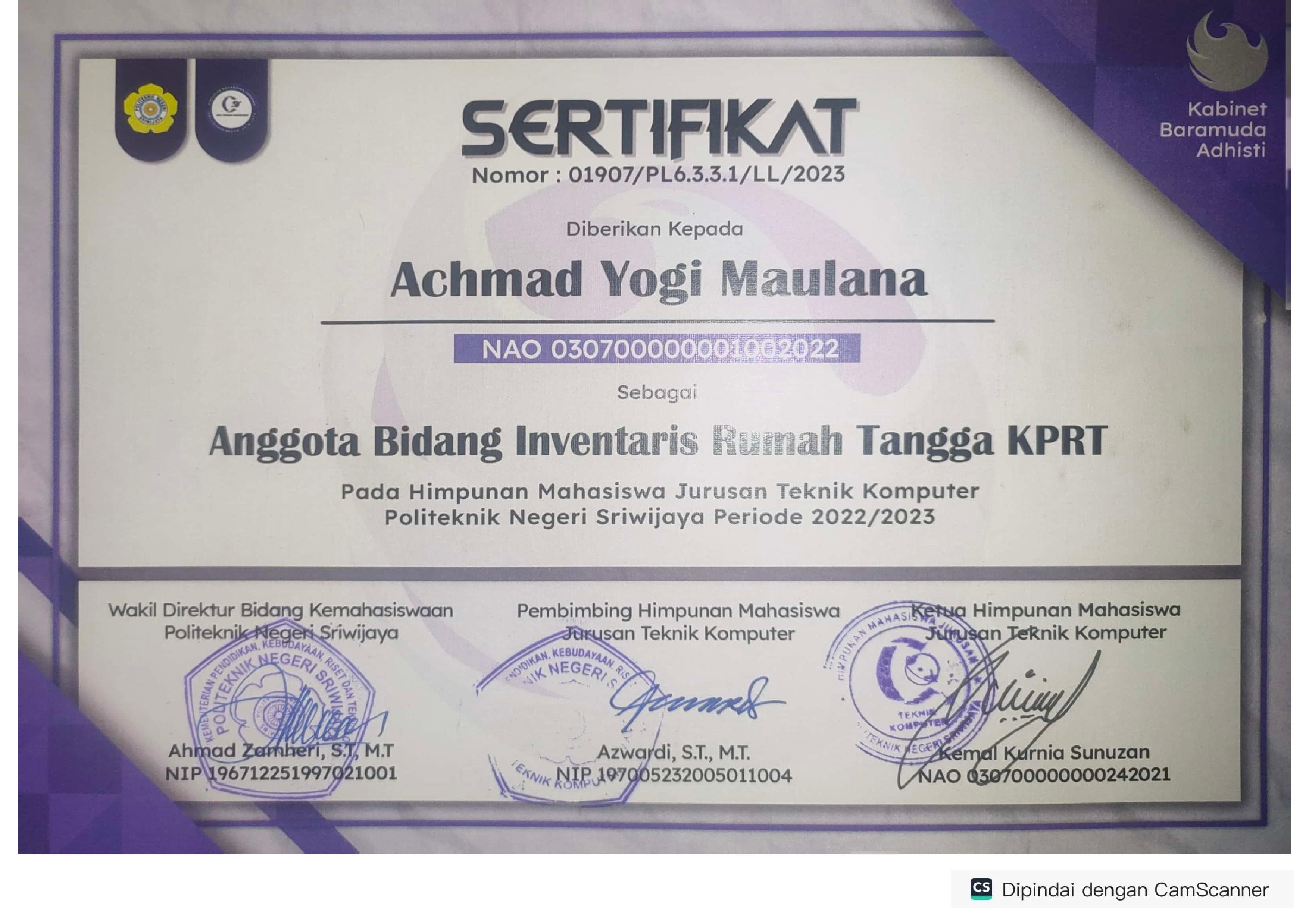 Pengurus HMJ Teknik Komputer Politeknik Negeri Sriwijaya