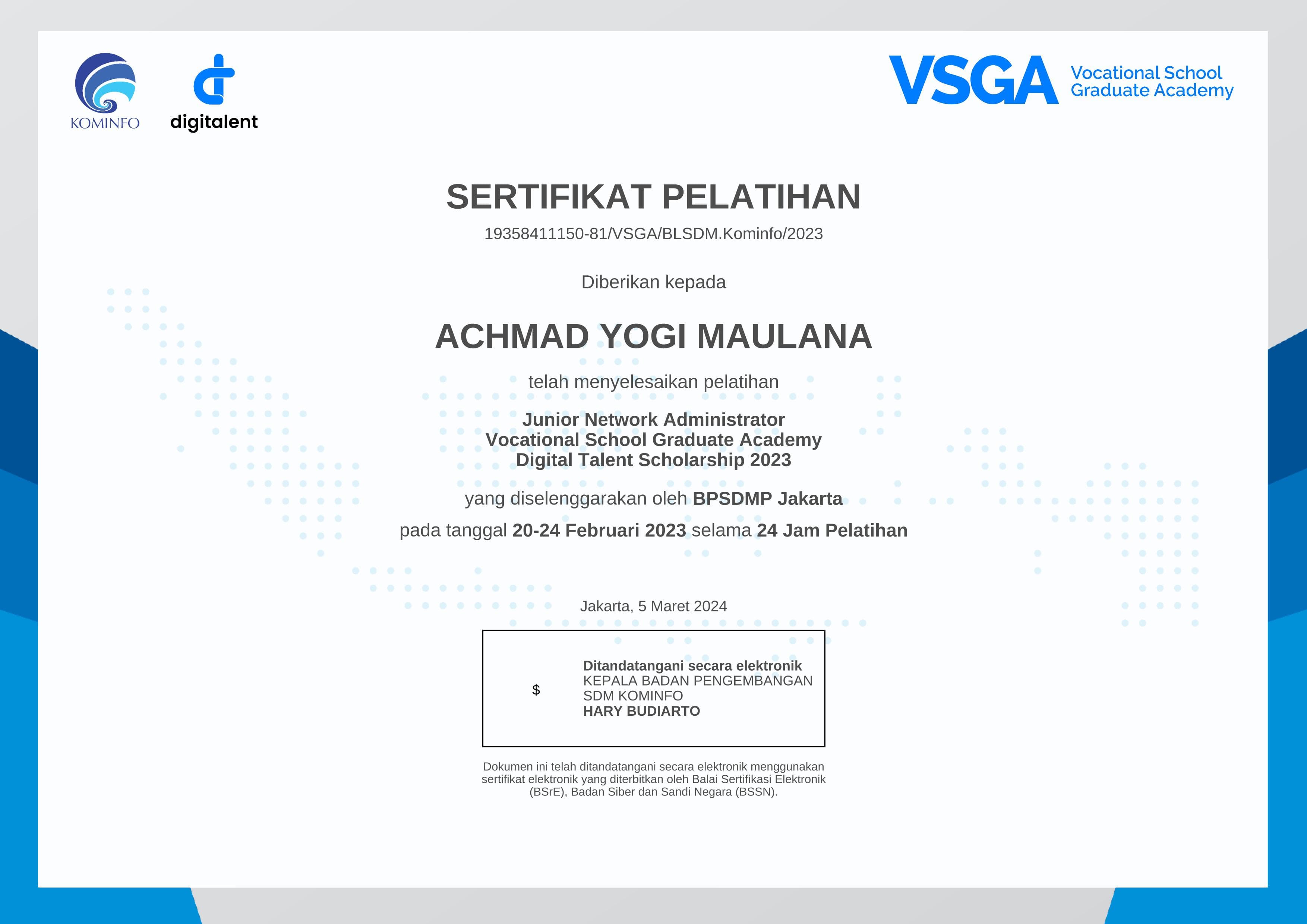 Pelatihan Junior Network Administrator (2023)